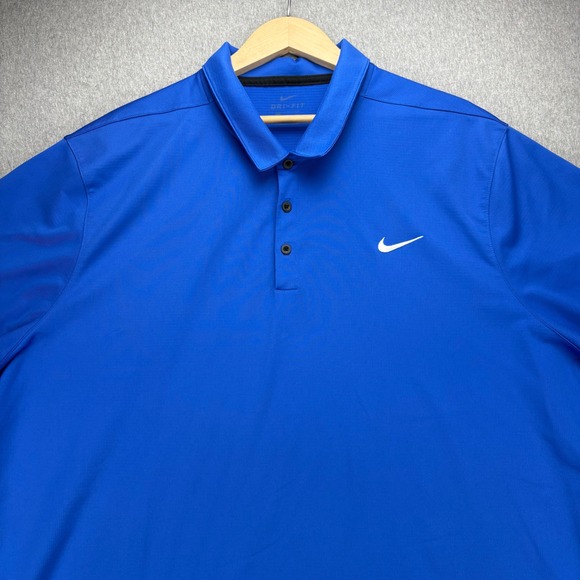 Nike Dri Fit Polo Shirt Mens 3XL Performance Blue Short Sleeve Big Tall Athletic - Picture 2 of 12